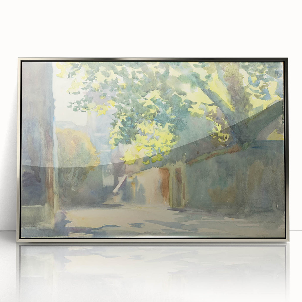 Romanticism Art - Sunlit Wall Under a Tree by John Singer Sargent