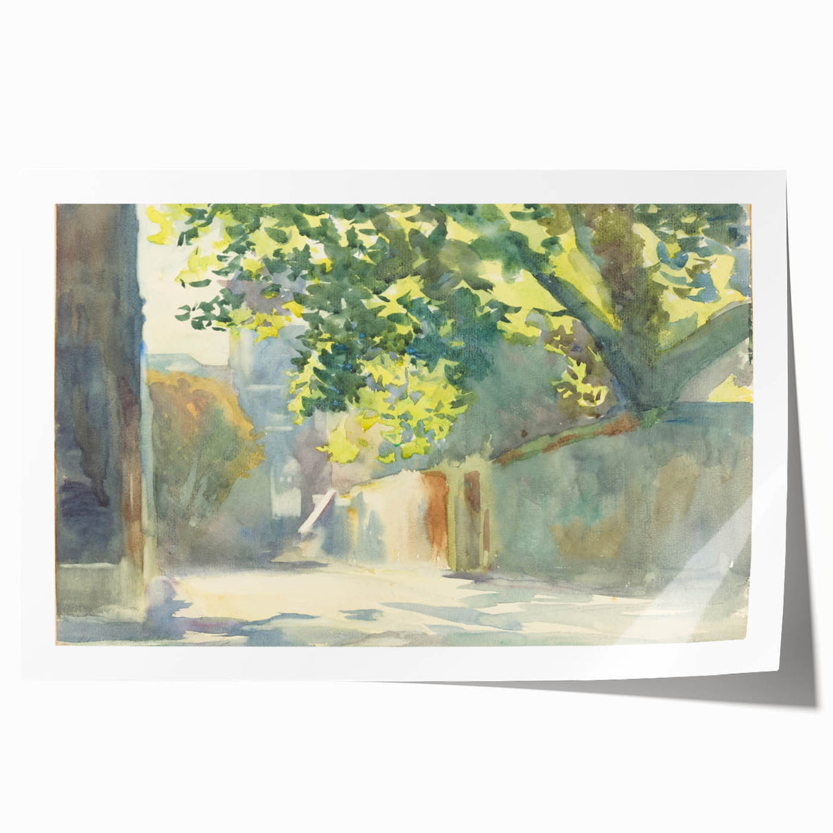 Romanticism Art - Sunlit Wall Under a Tree by John Singer Sargent