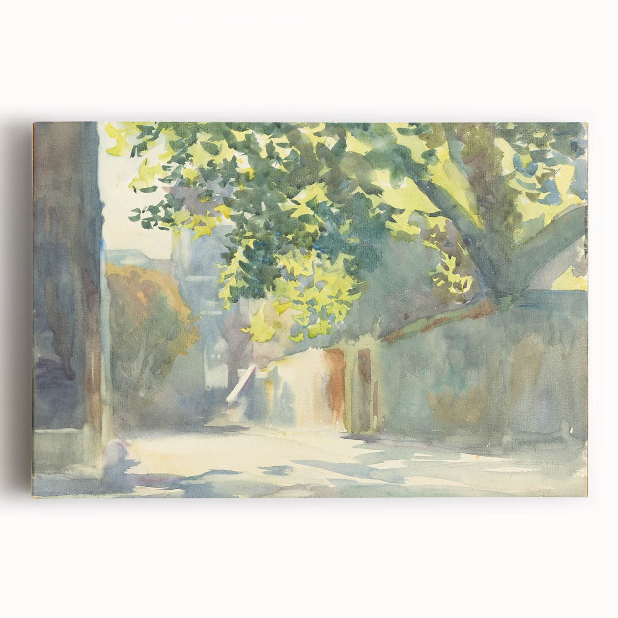 Romanticism Art - Sunlit Wall Under a Tree by John Singer Sargent