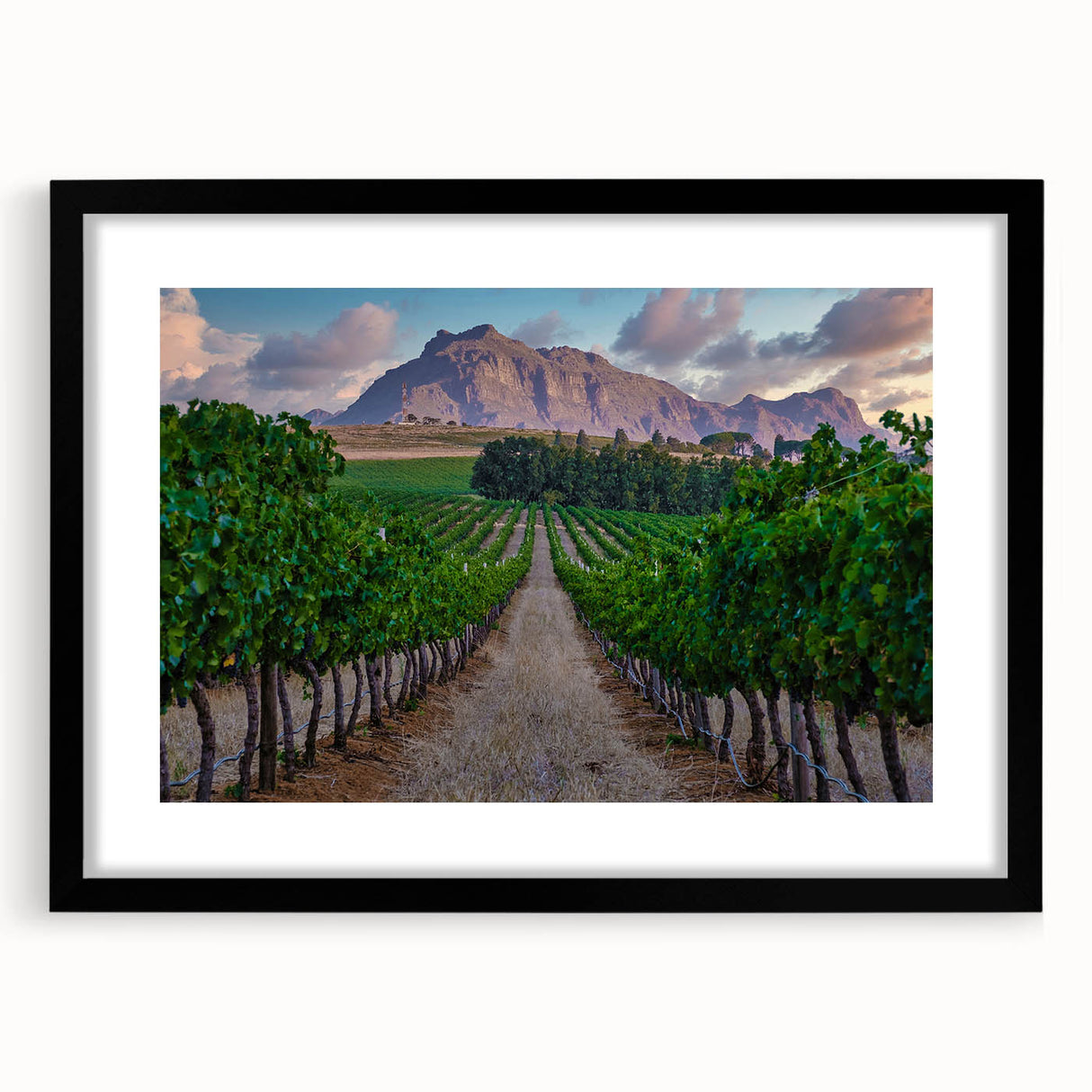 Extra large abstract art print depicting colorful, textured African scenery on a framed canvas, ideal for living room decor.