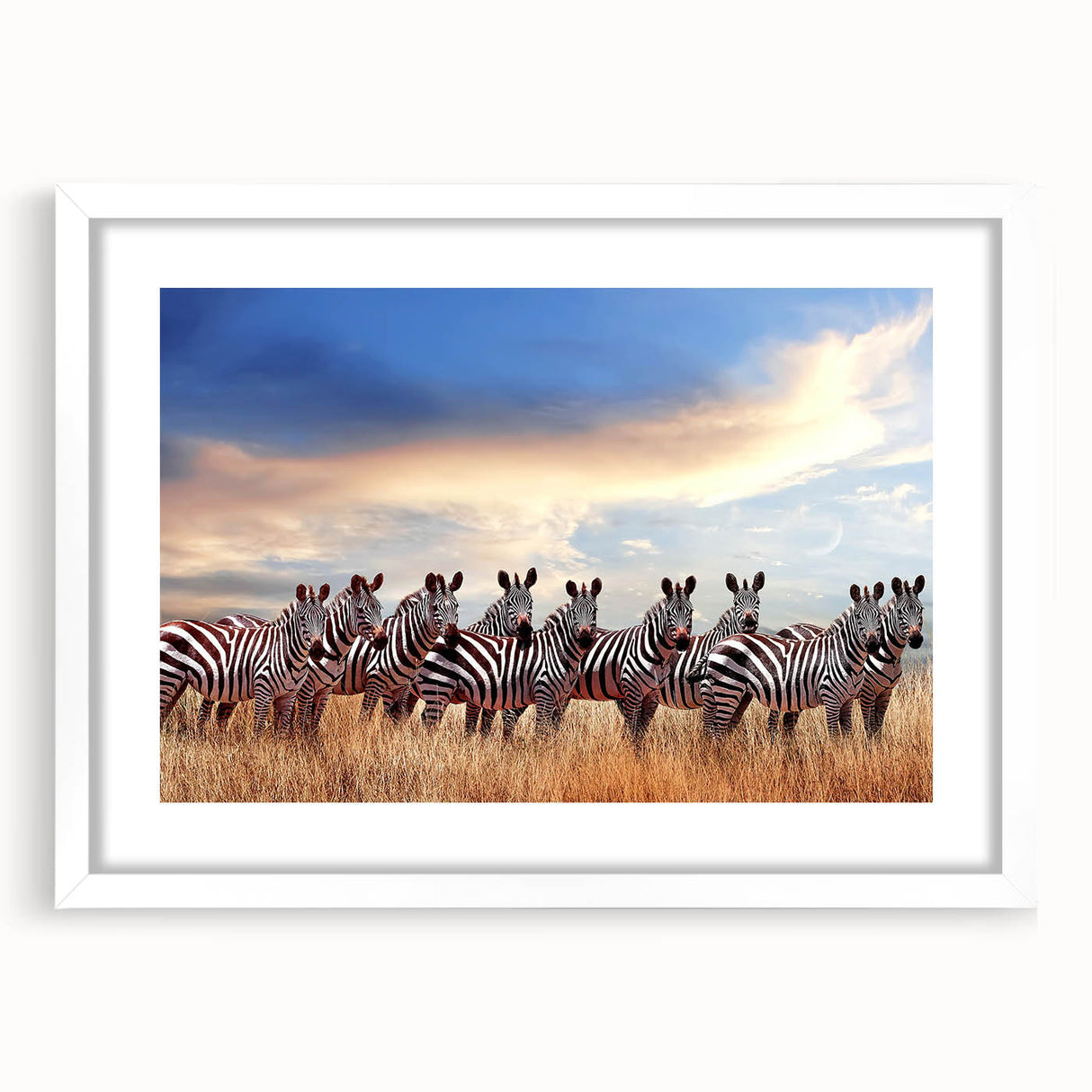 Abstract art print of a Tanzanian landscape in muted earth tones on a framed canvas, ideal for dining room decor.
