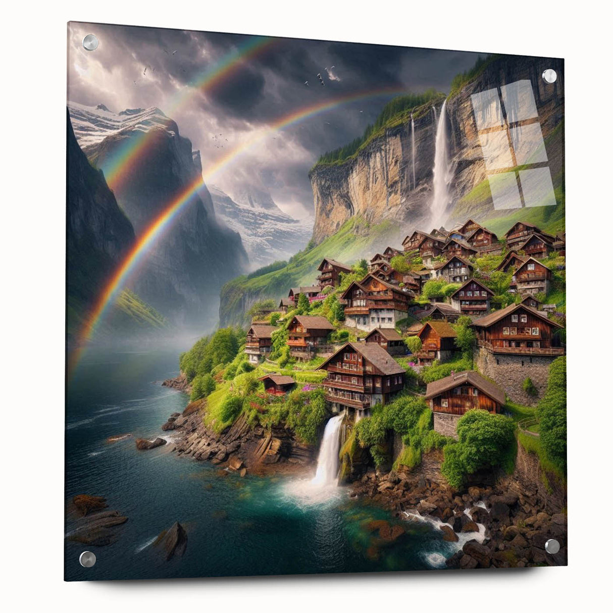 Acrylic print of a large abstract depiction of Zambia's landscape, in earthy tones, ideal for dining room decor.