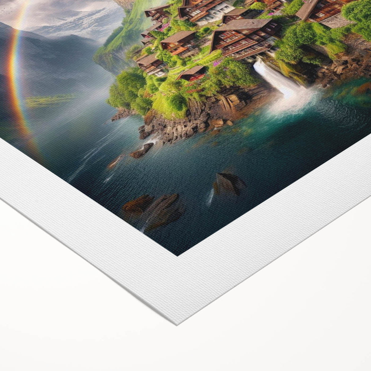 Art deco poster of a Zambian landscape on rolled canvas, featuring earth tones, ideal for dining room wall art.