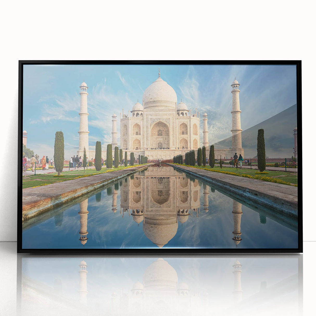 Large abstract wall art featuring a mid-century modernist style depiction of Asian scenery in muted earth tones.