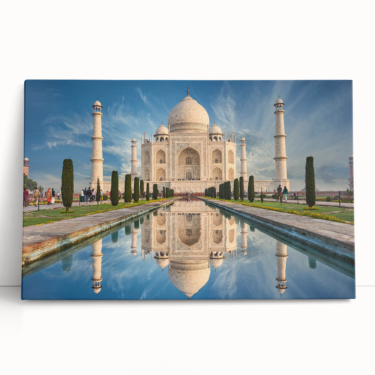 Black and white stretched canvas of an Indian cityscape, ideal for kitchen wall art or bedroom ambiance.