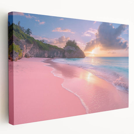 Large art depicting vibrant Caribbean scenery on stretched canvas, ideal for kitchen wall art.