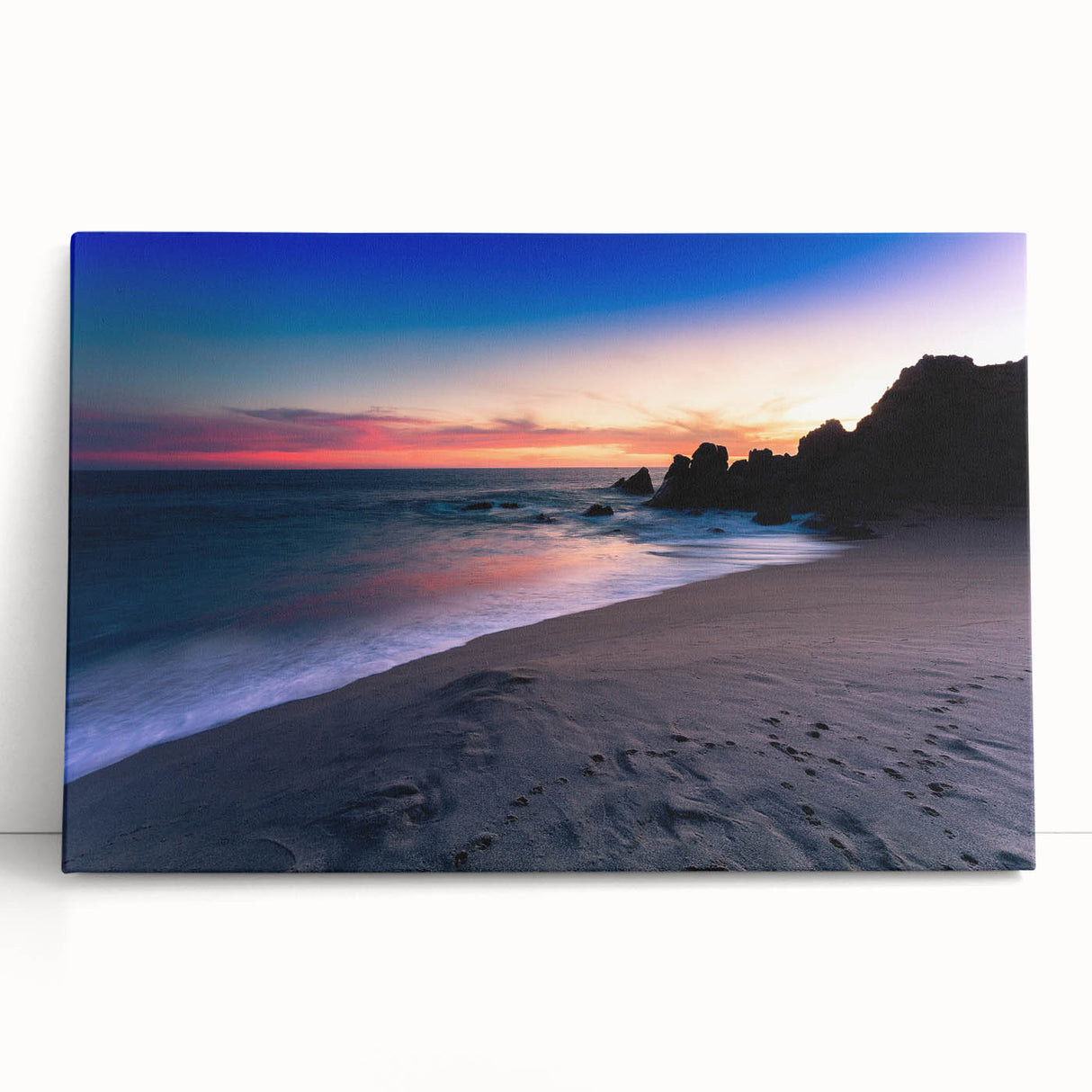 Black and white stretched canvas of Cabo San Lucas scenery, ideal for kitchen wall art or bedroom ambiance.