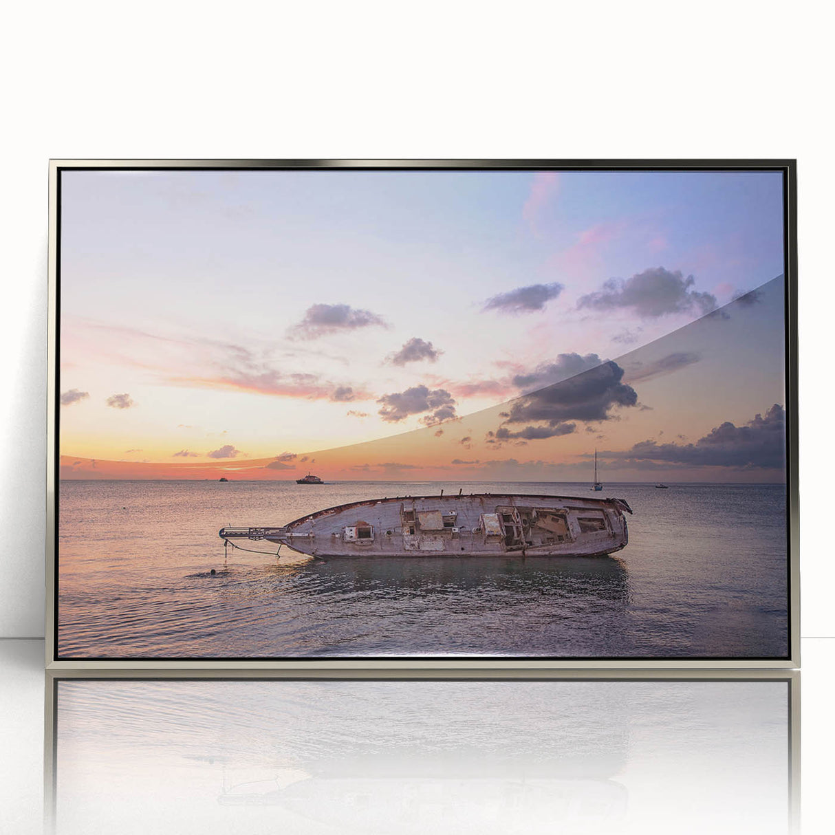 Mid-century modernist art of Oaxaca scenery in silver-framed acrylic, featuring earthy tones.