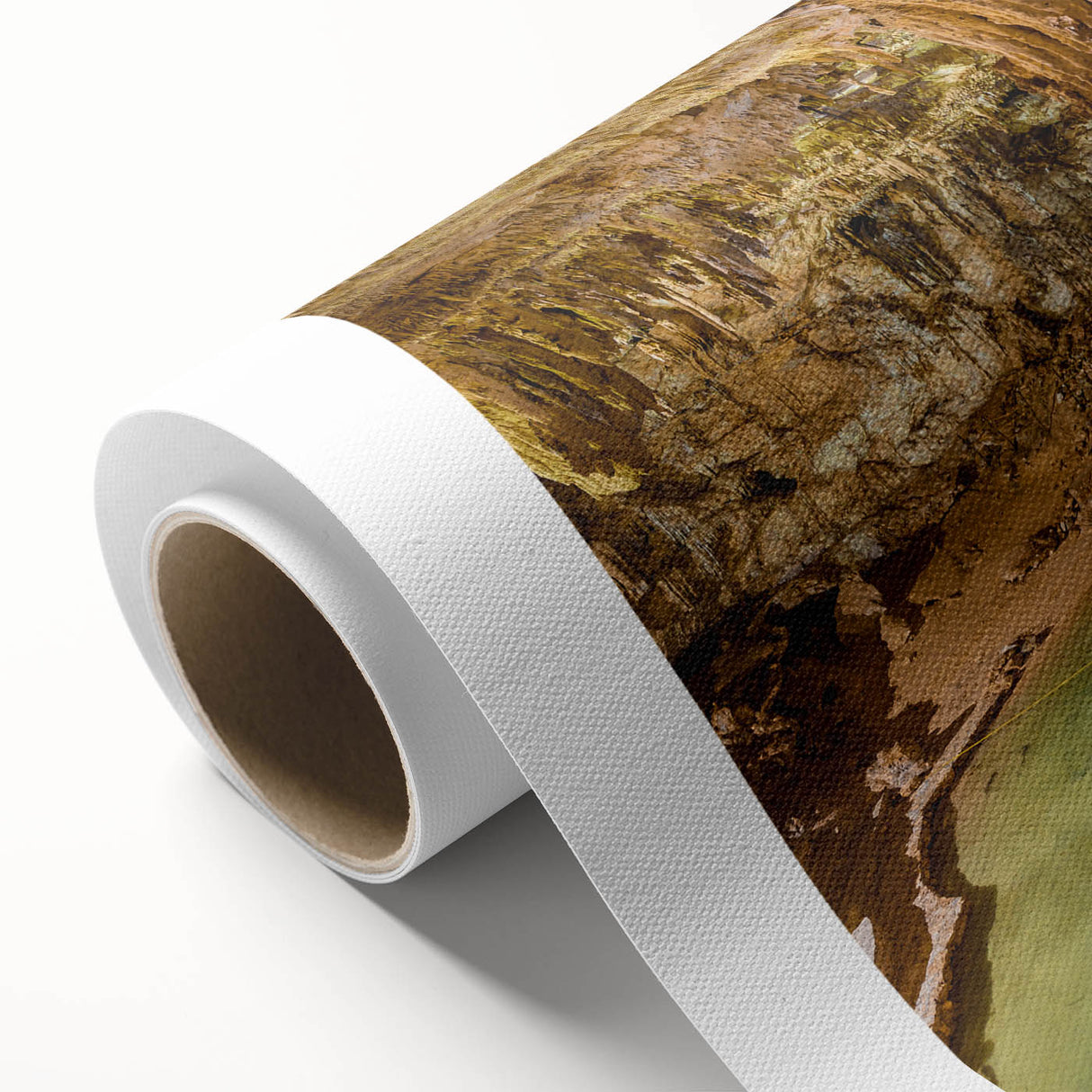 Art Deco poster of Yucatan scenery in pastel colors on rolled canvas, ideal for nursery wall art.