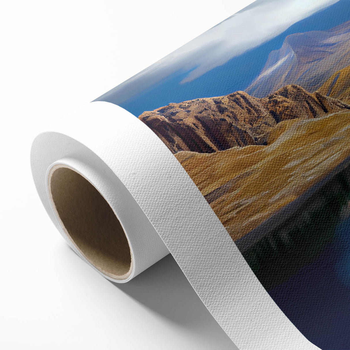 Art Deco poster of an Asian scenery in pastel hues on rolled canvas, ideal for nursery wall art.