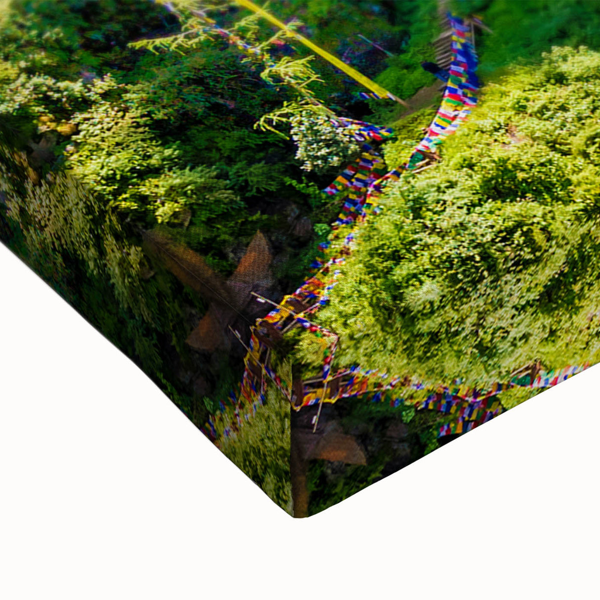 Black and white landscape art painting of Bhutan scenery on stretched canvas, suitable for bedroom decor.