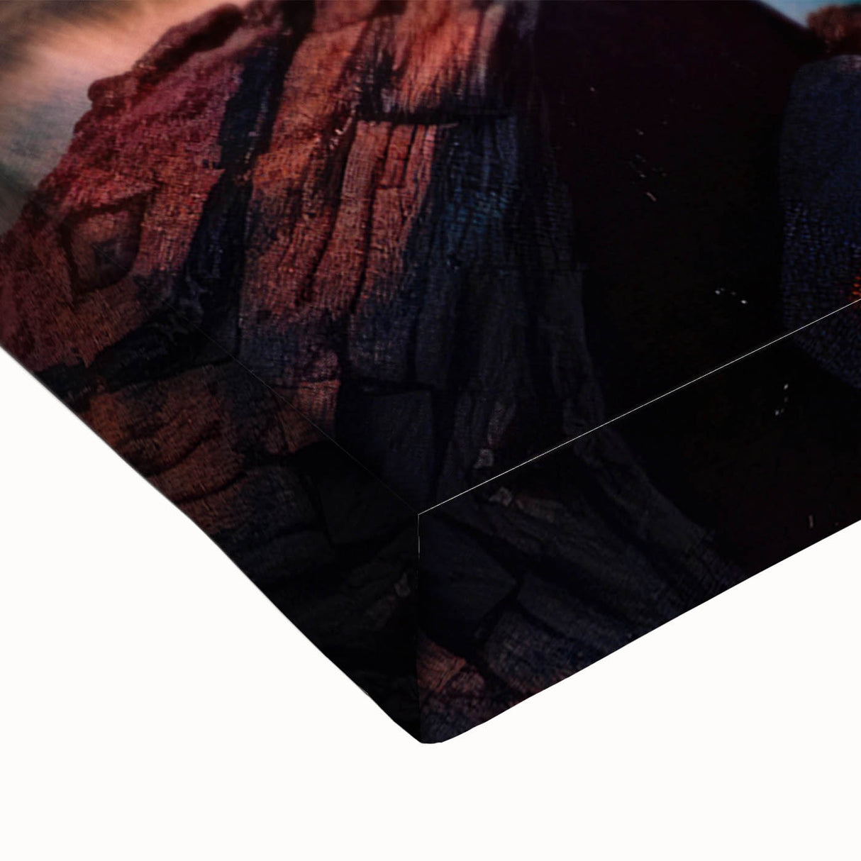 Large art of a Newfoundland landscape in black and white on stretched canvas, suitable for bedroom wall decor.