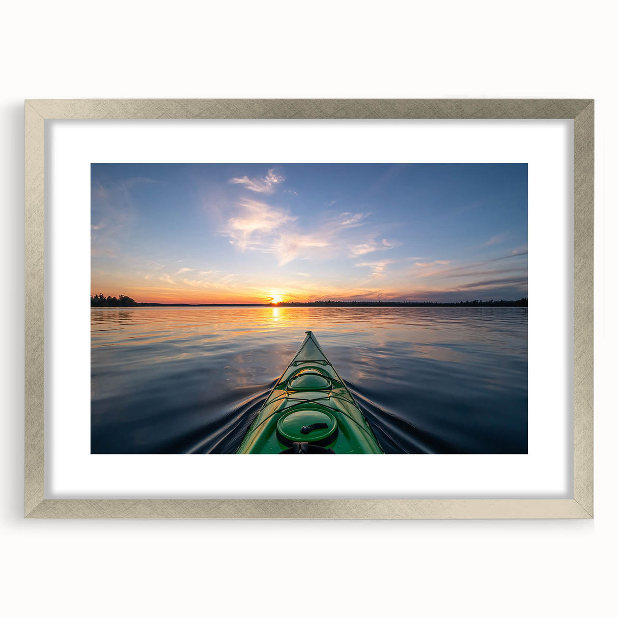 Textured art print of abstract scenery in muted earth tones, framed in silver, ideal for bedroom ambiance.