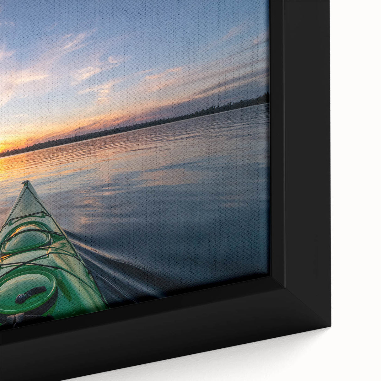 Extra large framed canvas featuring a textured depiction of Ontario, Canada scenery in black with colorful art accents.