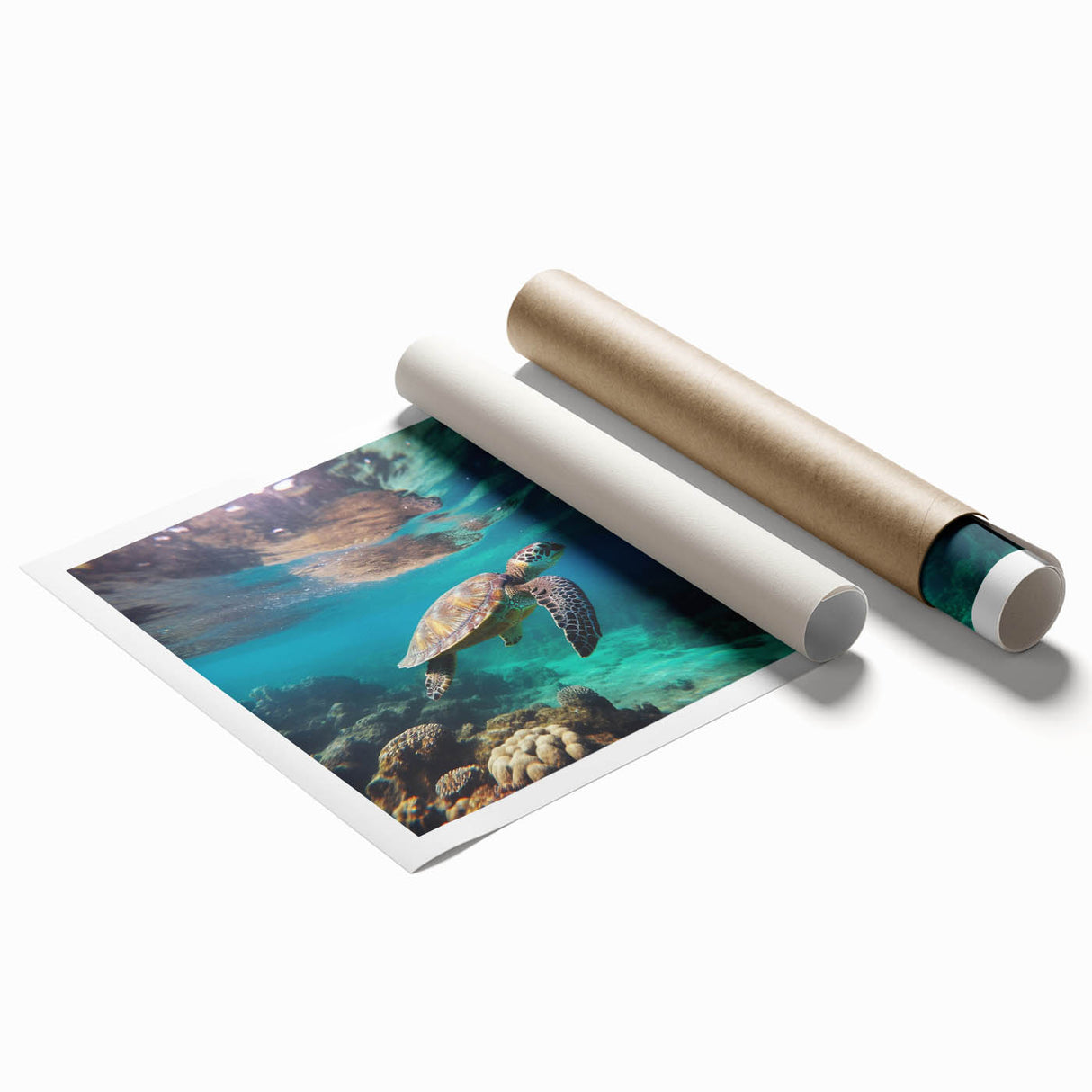 Extra large rolled print of Aruba scenery with vibrant floral elements, ideal for classy bathroom wall art.