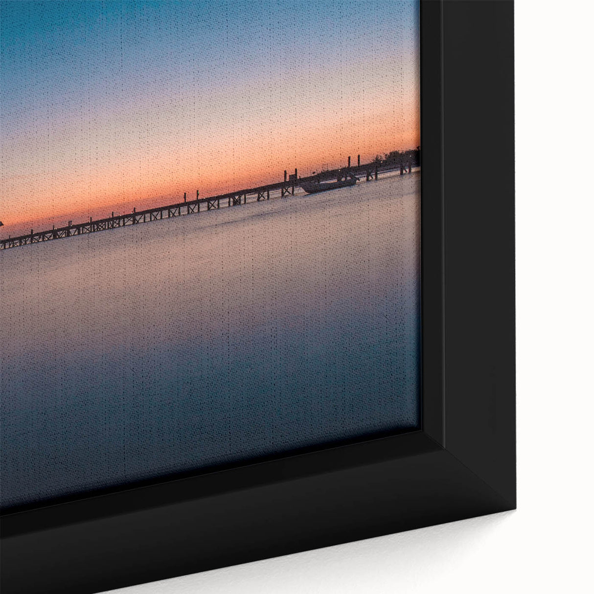 Extra large framed canvas of a textured, colorful Oaxaca scenery in predominantly black tones.