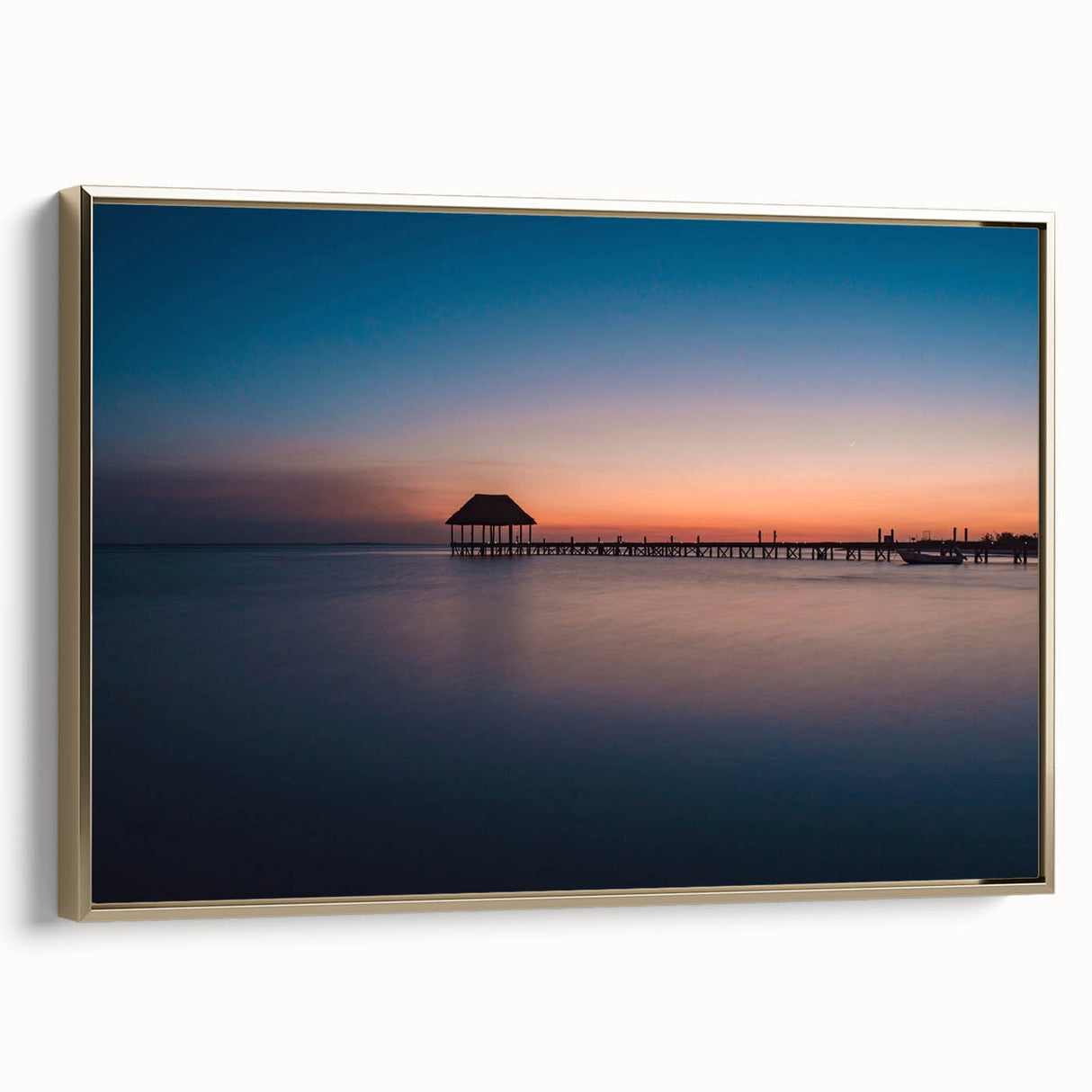 Framed canvas featuring a vintage-style landscape painting of Oaxaca, Mexico with black and gold tones.