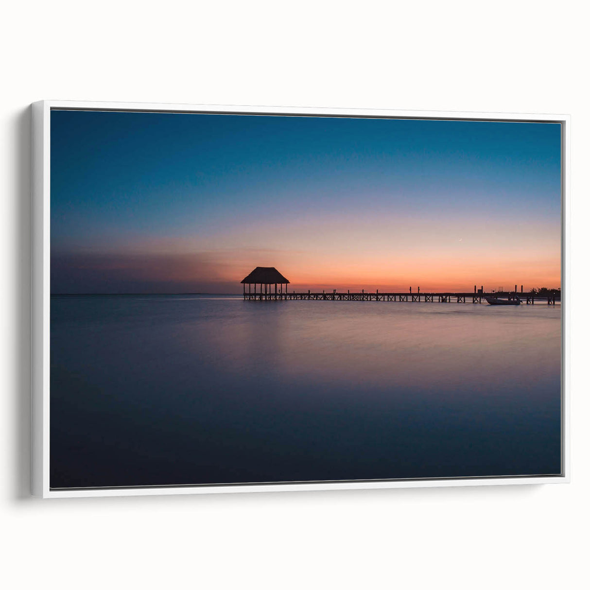 Vintage poster art of Oaxaca scenery on extra large framed canvas, featuring colorful art against a black background.