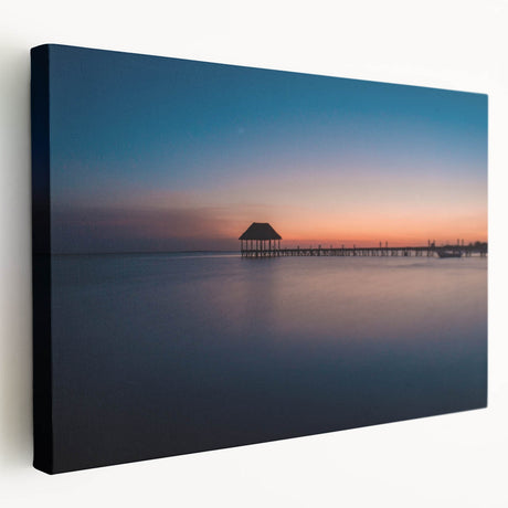 Side view of a stretched canvas depicting a vibrant Mexican Oaxaca landscape, suitable for kitchen wall art.