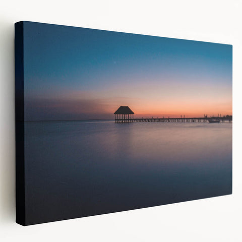 Side view of a stretched canvas depicting a vibrant Mexican Oaxaca landscape, suitable for kitchen wall art.