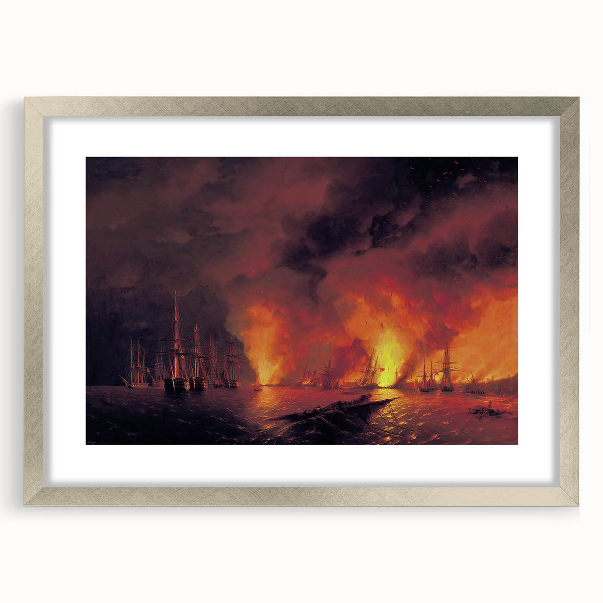 Famous Romantic Era Art - The Battle of Sinop Canvas Print