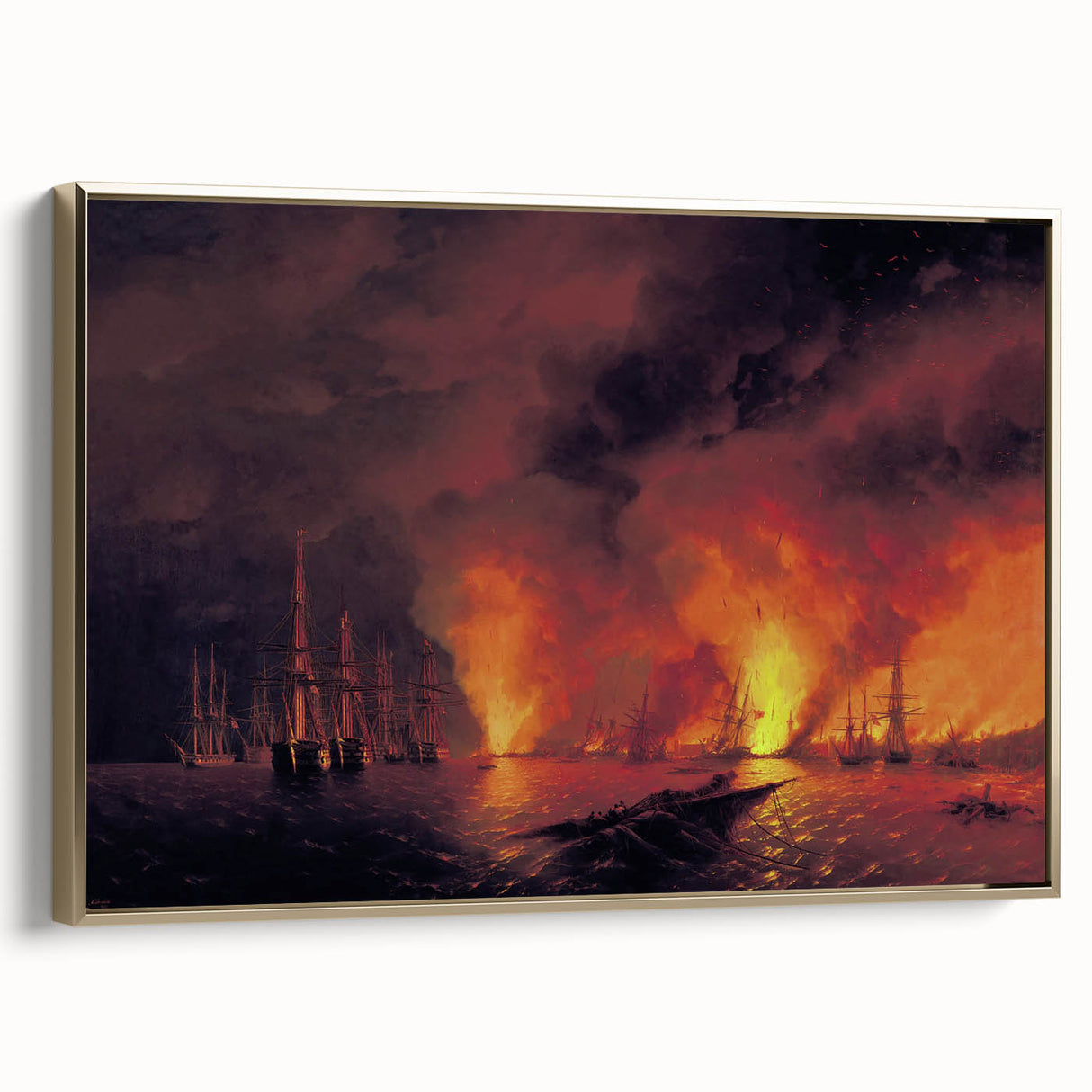 Famous Romantic Era Art - The Battle of Sinop Canvas Print