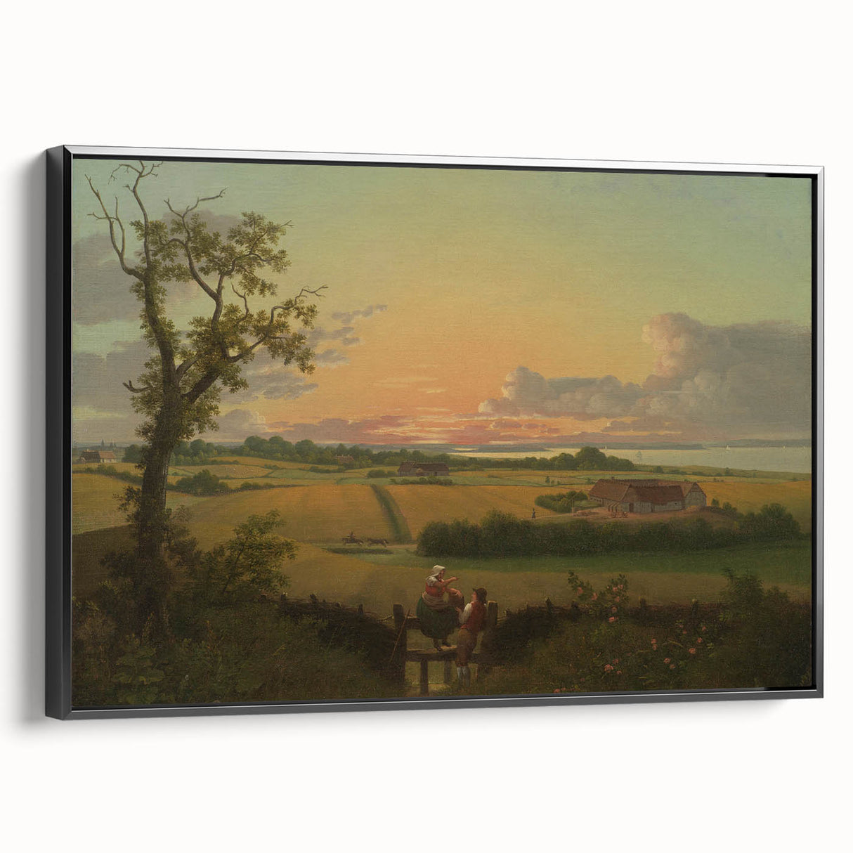 Classic Romantic Paintings - Danish Landscape with Stone Canvas Art
