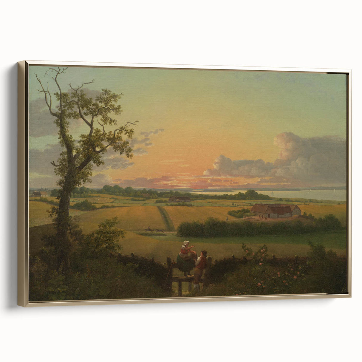 Classic Romantic Paintings - Danish Landscape with Stone Canvas Art