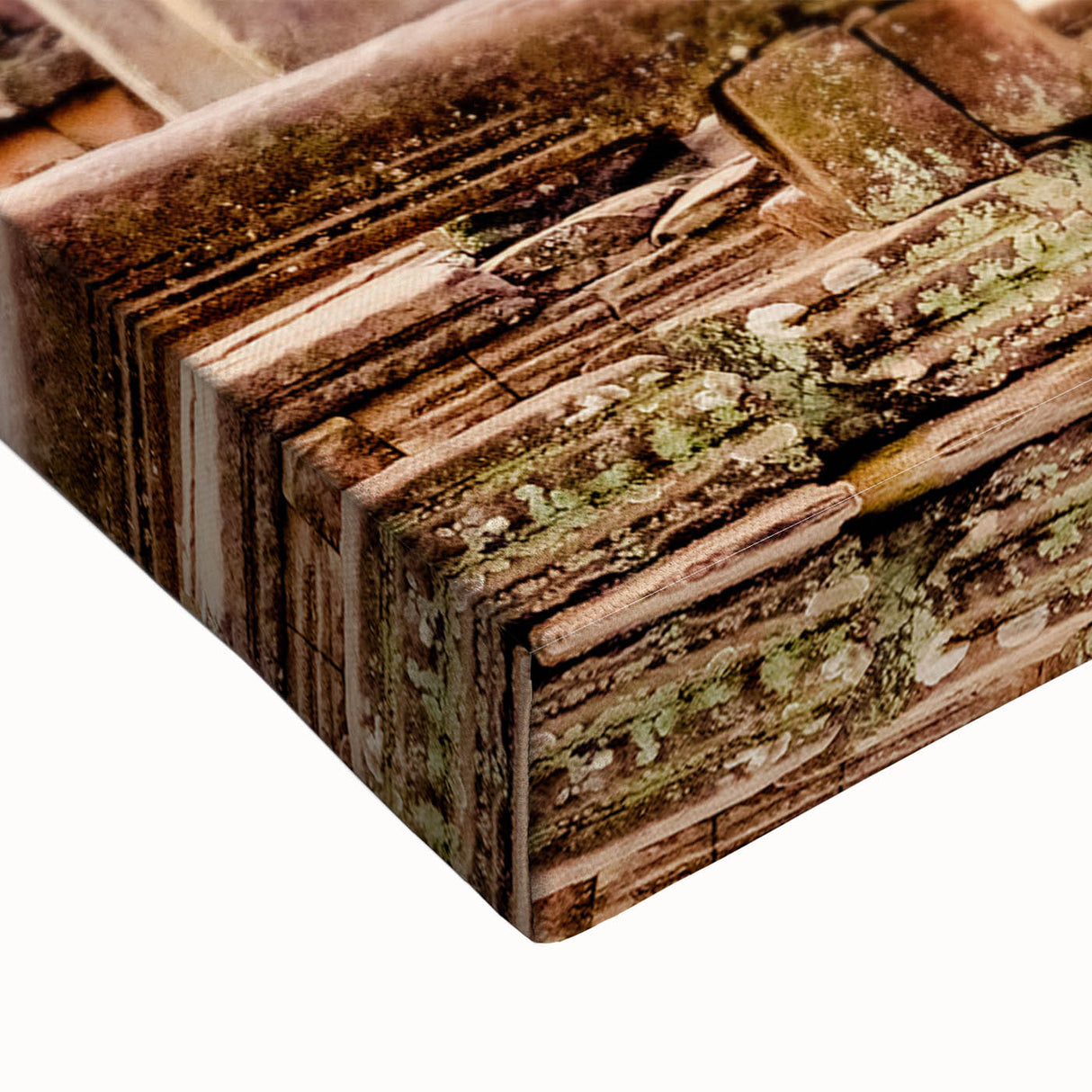 Large art featuring a black and white landscape painting of Cambodian scenery on stretched canvas.