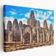Side view of a stretched canvas depicting a serene Cambodian landscape, ideal for kitchen wall art.