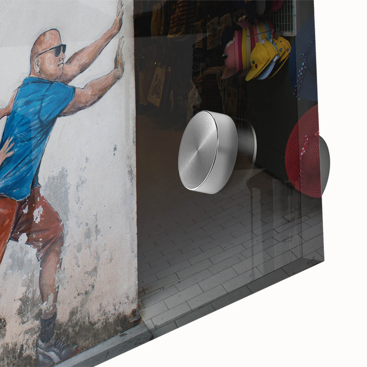 Large abstract wall art depicting a Malaysian landscape in muted earth tones on acrylic glass, suitable for dining room art.