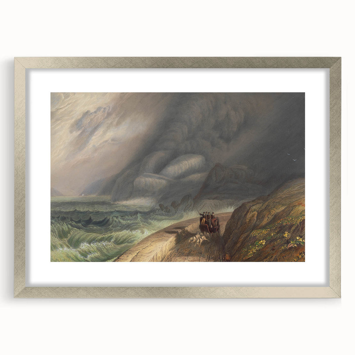 Classic Romantic Paintings - Penmaenmawr Stormy Landscape Canvas Art