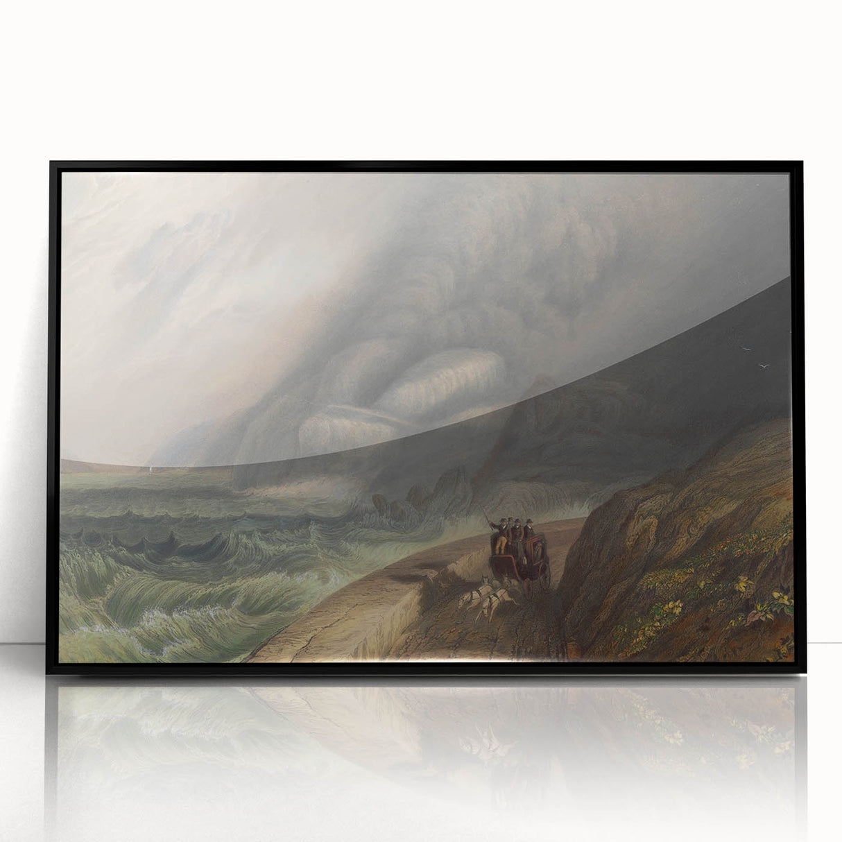 Classic Romantic Paintings - Penmaenmawr Stormy Landscape Canvas Art