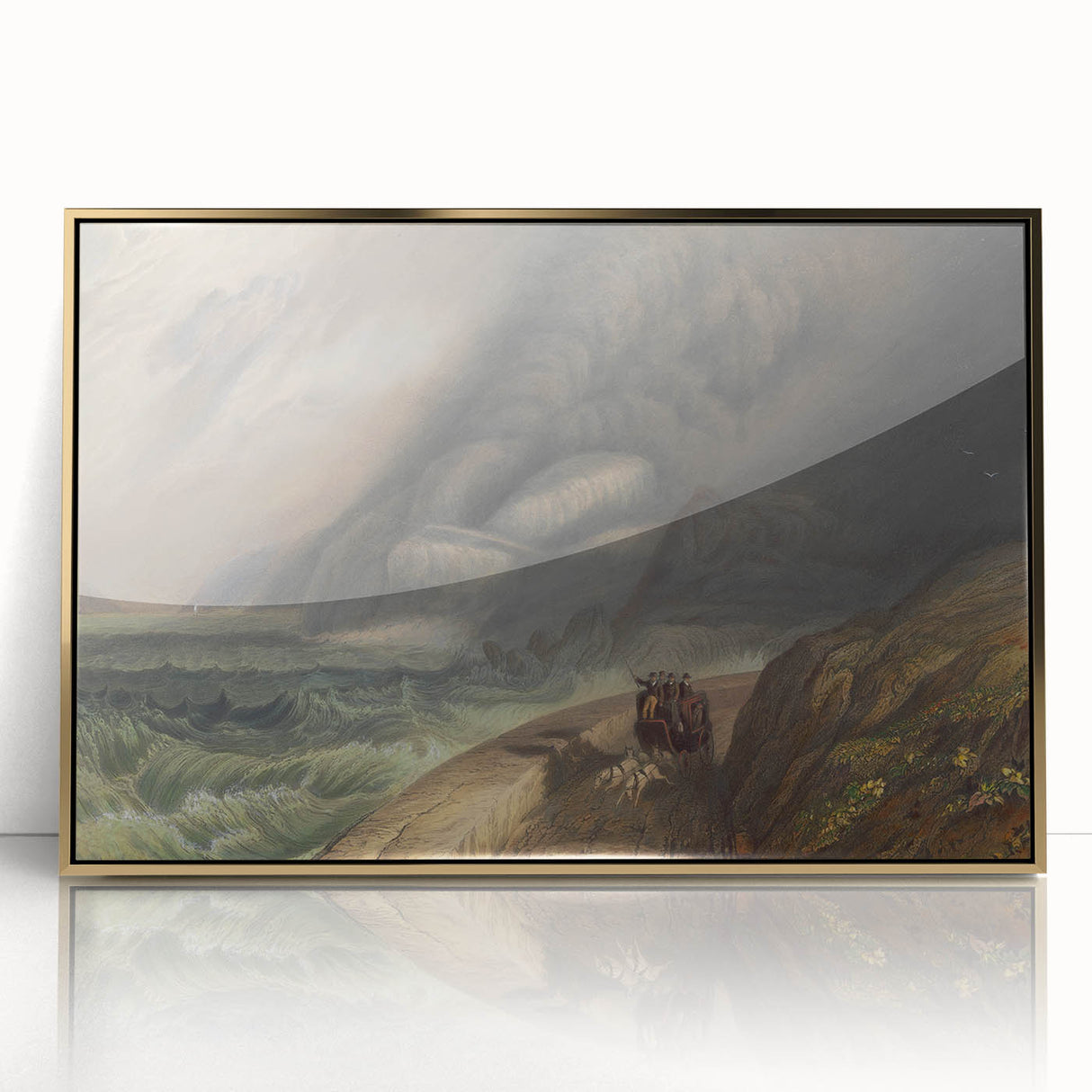 Classic Romantic Paintings - Penmaenmawr Stormy Landscape Canvas Art