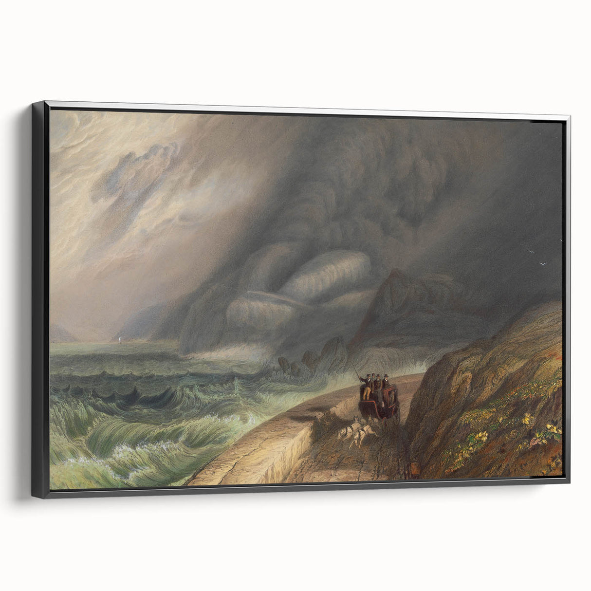 Classic Romantic Paintings - Penmaenmawr Stormy Landscape Canvas Art