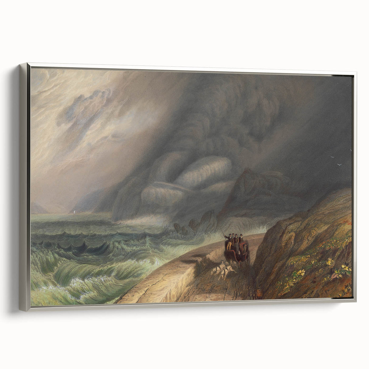 Classic Romantic Paintings - Penmaenmawr Stormy Landscape Canvas Art