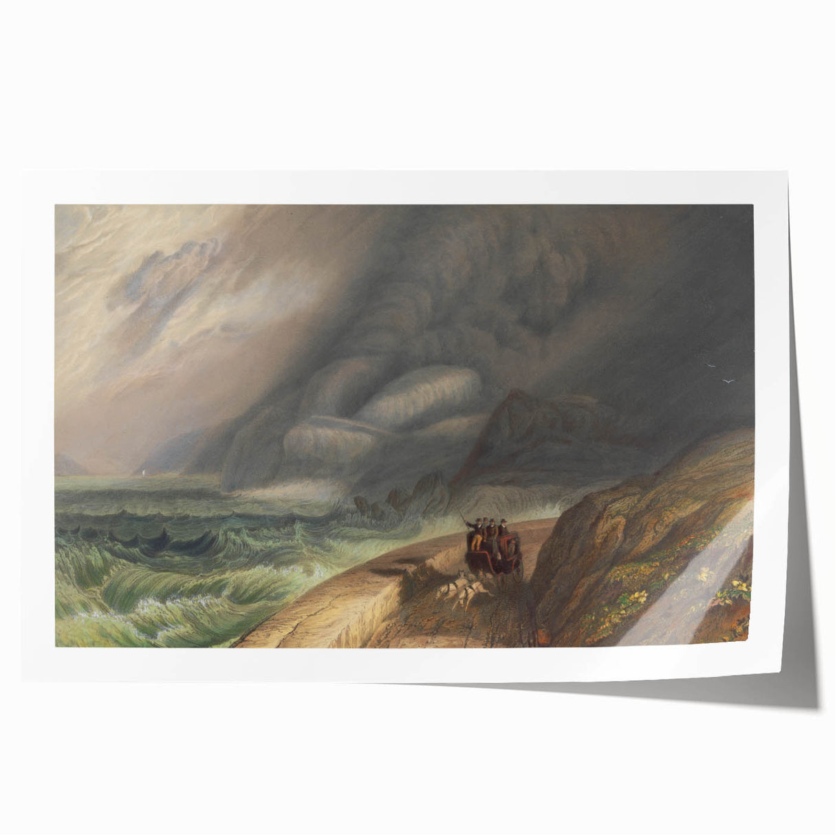 Classic Romantic Paintings - Penmaenmawr Stormy Landscape Canvas Art