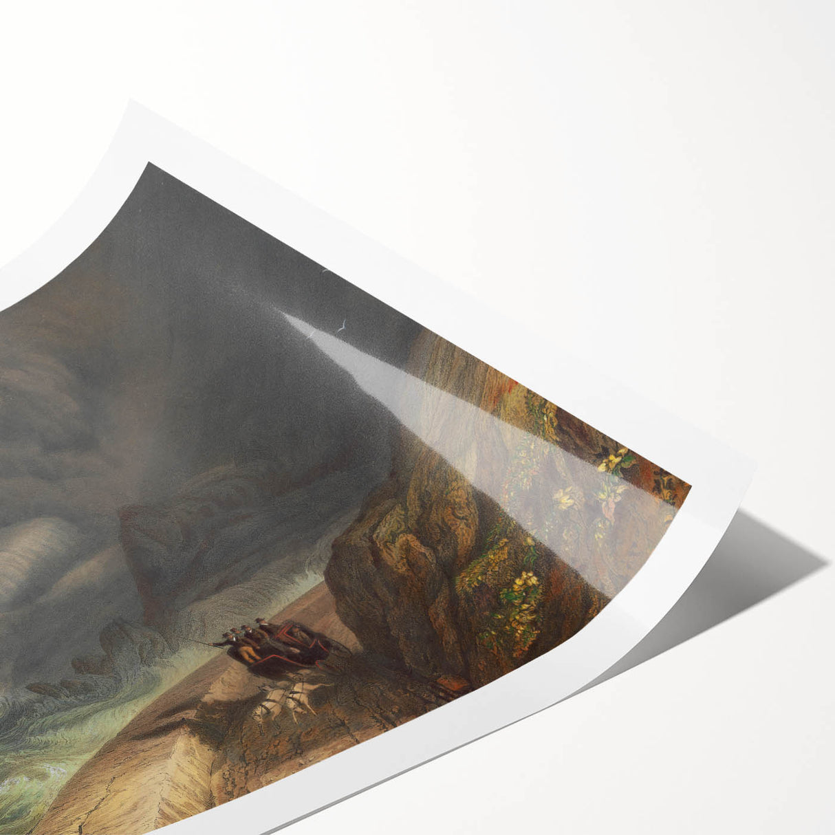 Classic Romantic Paintings - Penmaenmawr Stormy Landscape Canvas Art