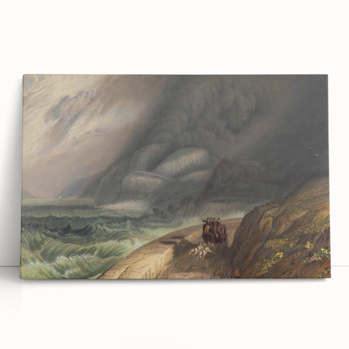 Classic Romantic Paintings - Penmaenmawr Stormy Landscape Canvas Art