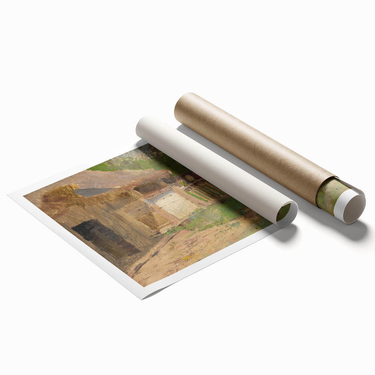 Romantic Art Prints: "Girl in a Farmyard" by László Mednyánszky