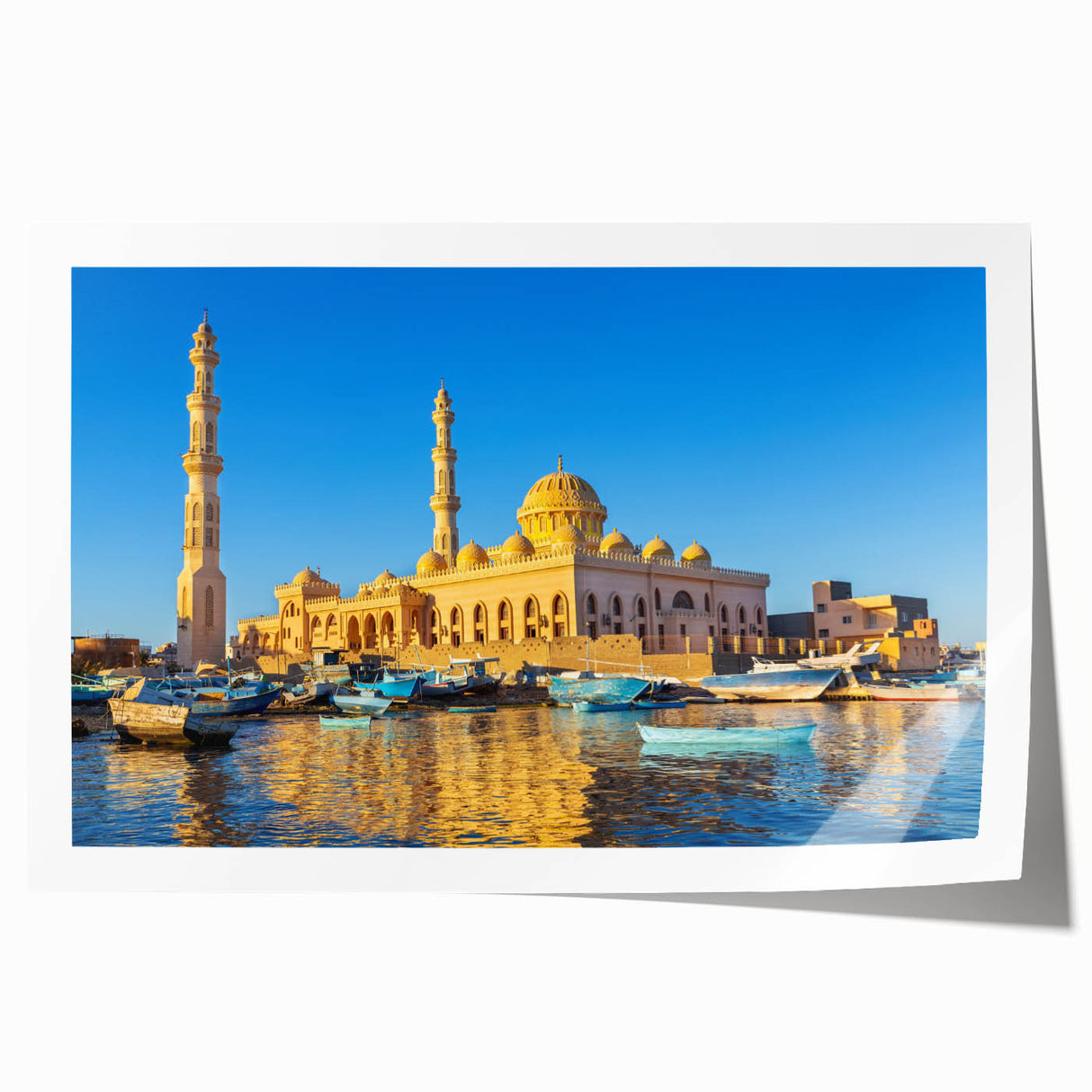 Extra large rolled print depicting African scenery with vibrant sunset colors, ideal for art wall dining room.