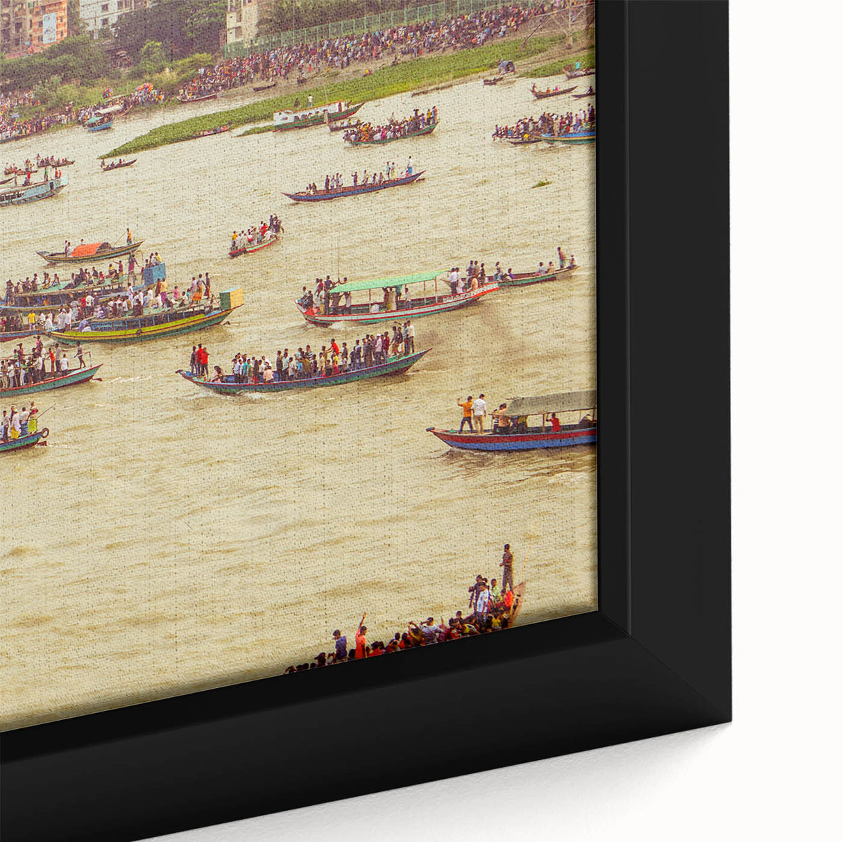 Black wall art featuring a textured, colorful abstract design on a framed canvas, ideal for living room decor.