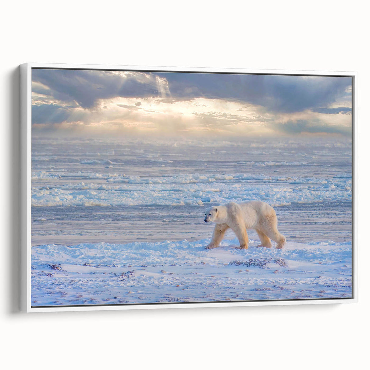 Vintage poster art of Manitoba scenery on a framed canvas, featuring vibrant colors, ideal for living room decor.