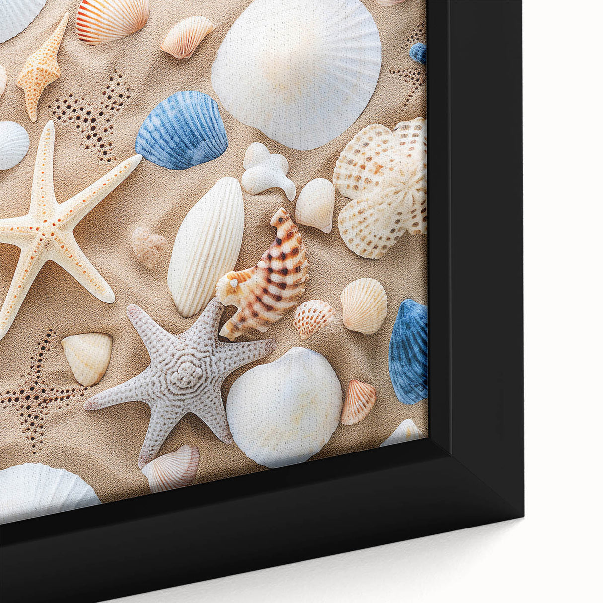 Framed canvas of a textured Cancun scenery in black with colorful accents, ideal for large living room walls.