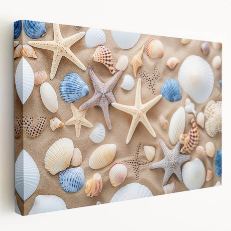 Side view of a large stretched canvas depicting a vibrant Cancun scenery, suitable for kitchen wall art.