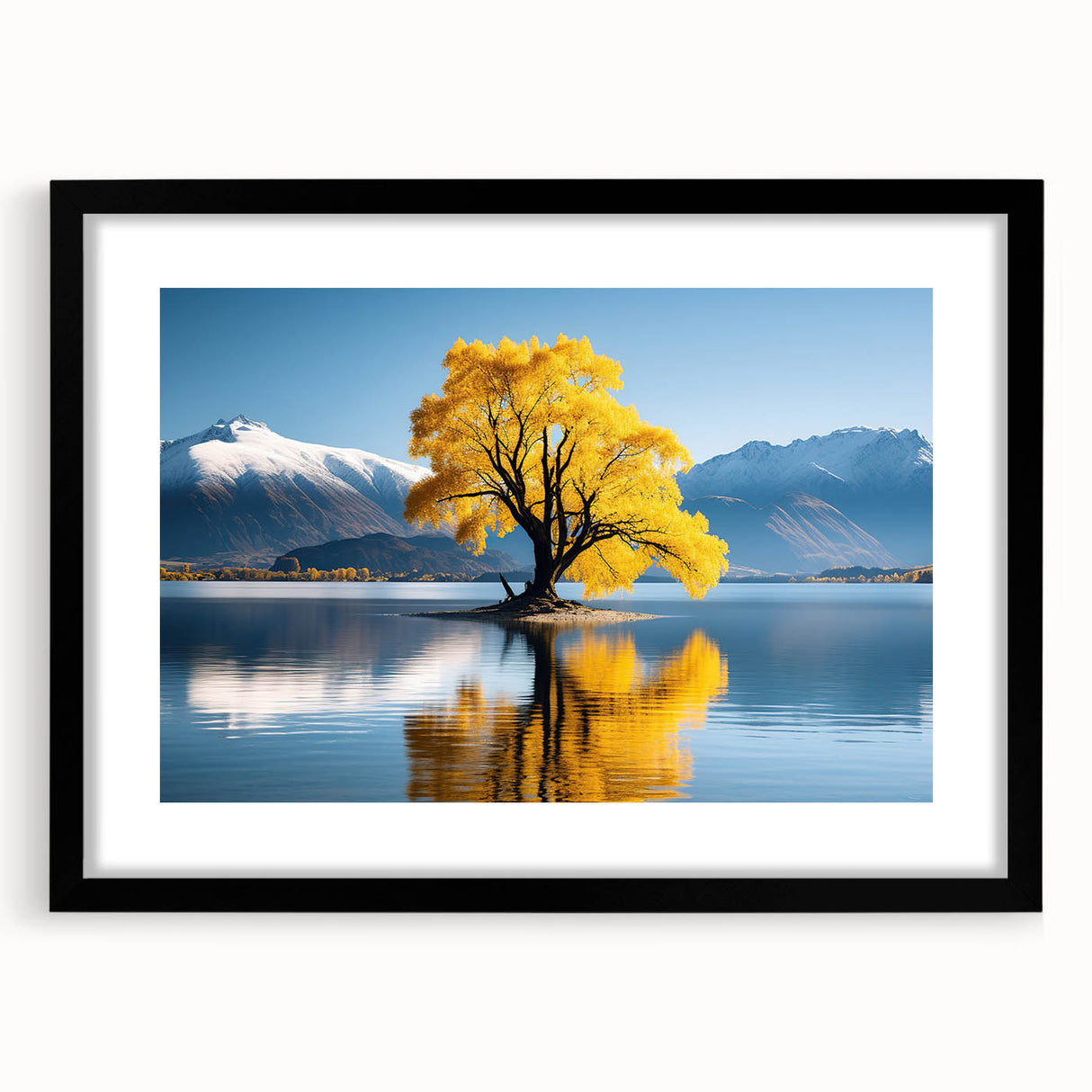 Extra large abstract art print depicting vibrant, textured Otago, New Zealand scenery on a black framed canvas.