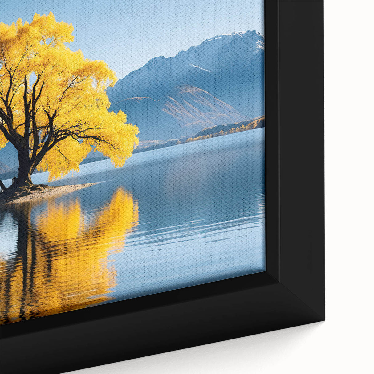 Extra large black wall art featuring a textured, colorful New Zealand Otago landscape on framed canvas.