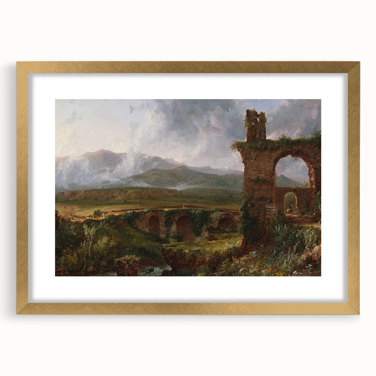 Romanticism Art - A View Near Tivoli Morning - Classic Romantic Canvas