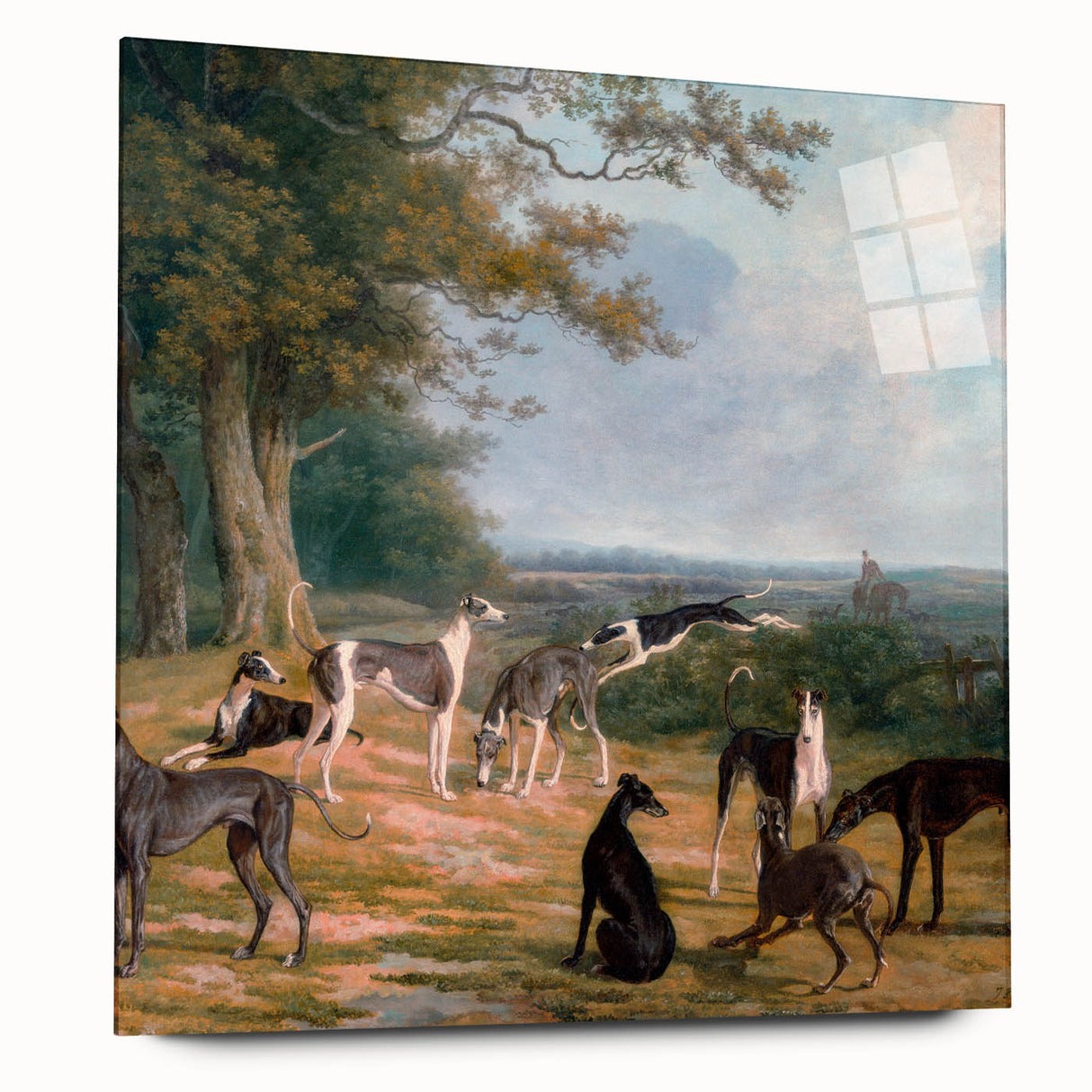 Romanticism Art - Nine Greyhounds Landscape - Classic Romantic Print