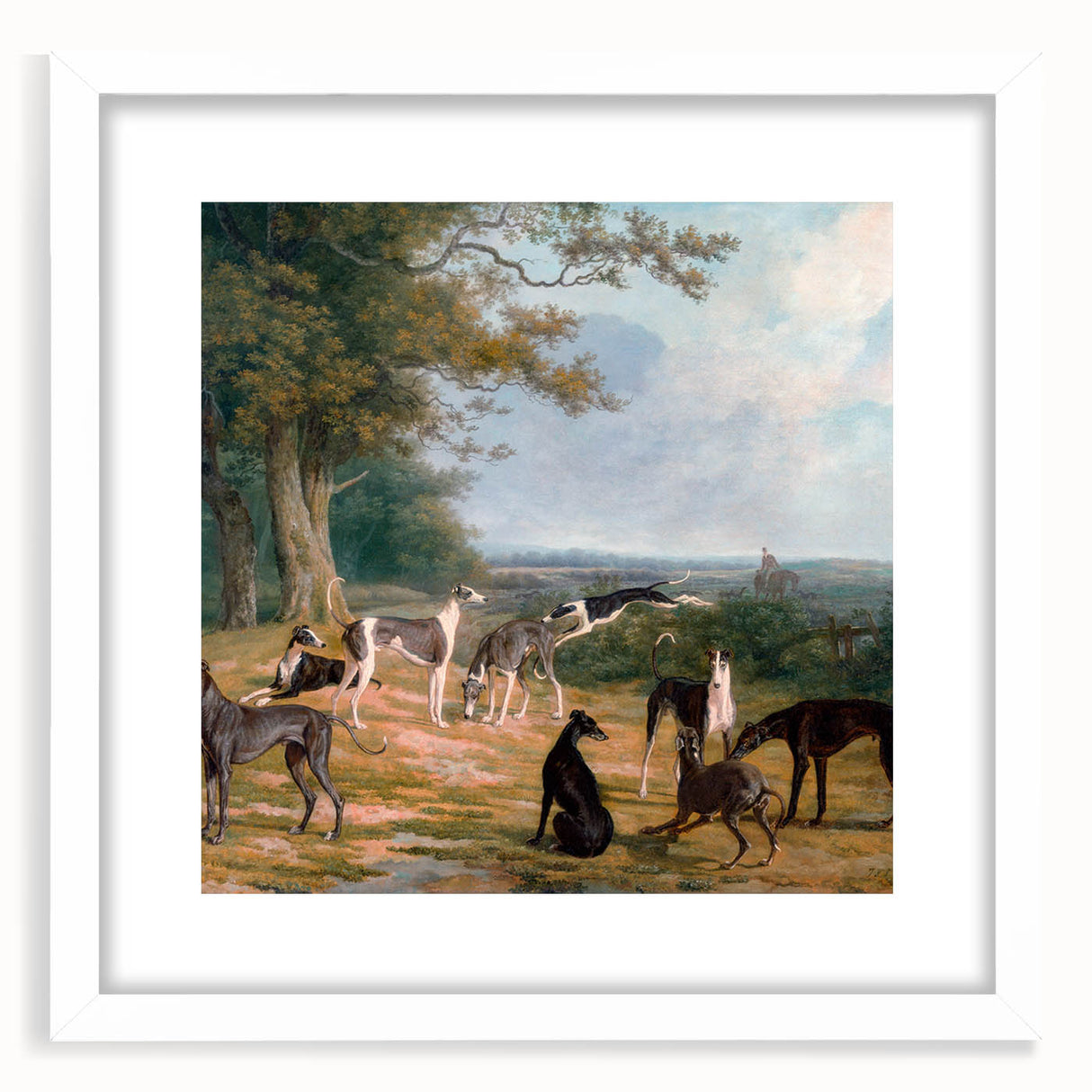Romanticism Art - Nine Greyhounds Landscape - Classic Romantic Print